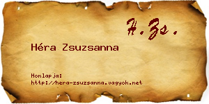 Héra Zsuzsanna névjegykártya